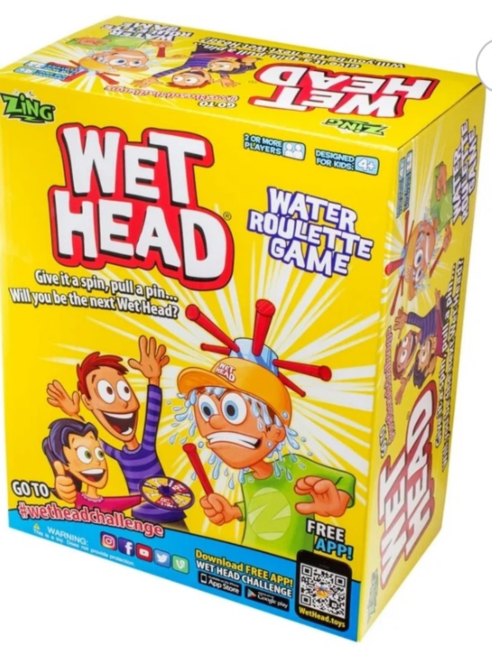 Kids Wet Head Roulette Game - Red Yellow & Blue NIB